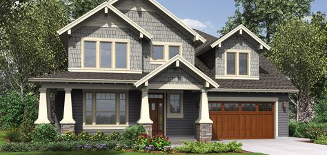 Mascord Plan B22199 Pelan Lantai Rumah, Craftsman Home Plans, Small Craftsman, Craftsman Homes, Pelan Rumah, Shingle Style Homes, Craftsman Exterior, Craftsman Style House, Craftsman Home