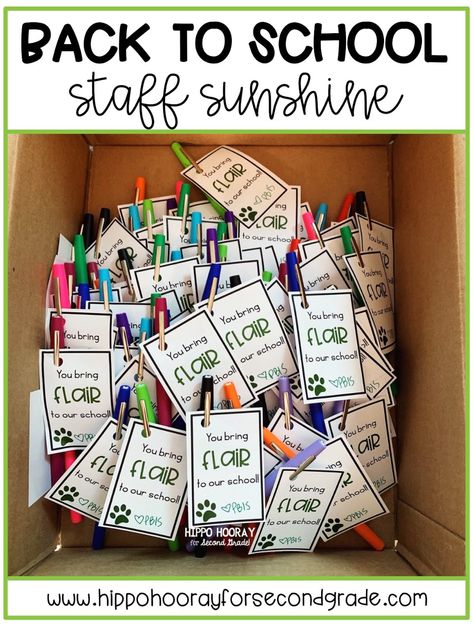 Sunshine Gifts, Teacher Appreciation Themes, Sunshine Committee, Teacher Morale, Appreciation Gifts Diy, Staff Appreciation Gifts, Teacher Treats, Teacher Appreciation Gifts Diy, Flair Pens