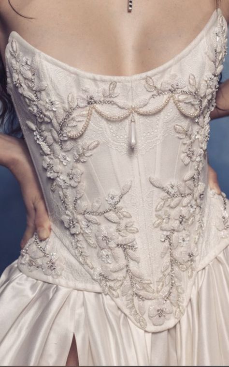 fairytale wedding dress romantic wedding dress #weddingdresses Sleeveless Corset Wedding Dress, V Corset Wedding Dress, Period Wedding Dress, Dark Academia Wedding Dress, Kim Kassas Couture, Kim Kassas, Aesthetic Wedding Dress, Dresses Glam, Dresses Fairy