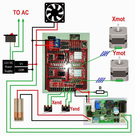 Last updated Jan/12/2018  Check periodicaly for future modifications/recomendations.    Wiring Diagram  This is the basic wiring. As mention... Amplificador 12v, Arduino Laser, Laser Cnc Machine, Pen Plotter, Diy Laser Engraver, Arduino Cnc, Hobby Cnc, Fusion 360, Diy Cnc