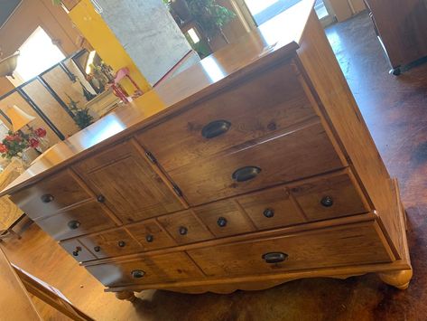 Dresser Kitchen Cabinets Diy, Dresser To Island Diy, Repurpose Dresser To Kitchen Island, Repurposed Island Kitchen, Kitchen Island Out Of Dresser, Repurposed Dresser Kitchen Island, Turn A Dresser Into A Kitchen Island, Dresser Turned Kitchen Island, Thrifted Kitchen Island