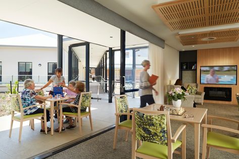 Elderly Care Center, Barrier Free Design, Residential Care Home, Swan River, Dining Inspiration, Public Artwork, Internal Courtyard, Elderly Home, Aged Care