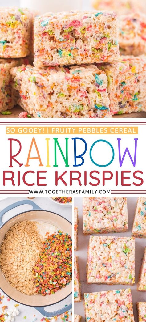 Rainbow Crispy Treats, Colorful Rice Krispie Treats, Spring Rice Crispy Treats, Confetti Rice Krispie Treats, Fruity Rice Krispie Treats, Fruit Pebble Rice Krispie Treats, Rice Krispie Treats With Trix Cereal, Rice Krispie Treats Mix Ins, Rice Krispie Fruity Pebbles Treats