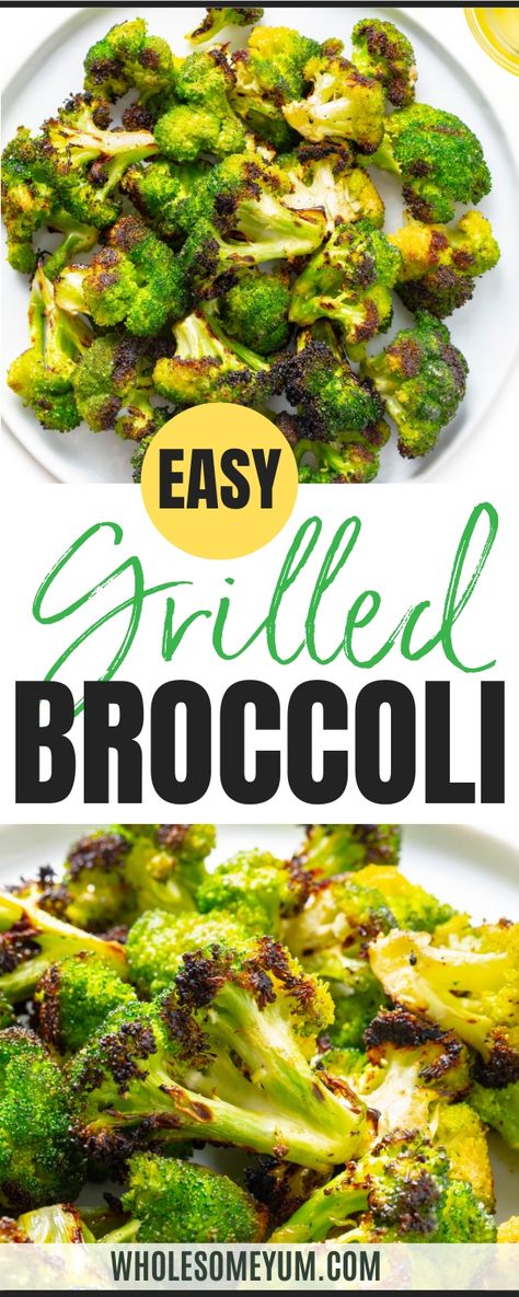 Grilled Broccoli - Can you grill broccoli? You absolutely can — and it’s delicious! My grilled broccoli recipe adds the best smoky, savory flavor to one of my favorite vegetables. And it comes together so fast… almost as fast as my grilled asparagus and grilled zucchini. I love cooking broccoli on the grill because there isn’t much to it, so I can focus on my main dishes. This is a staple at my cookouts for a reason. Fire up the grill and make some with me! Grilled Broccoli Recipes, Broccoli On The Grill, Grill Broccoli, Firehouse Meals, Broccoli Grilled, Cooking Broccoli, Meal Sides, Grilled Broccoli, Veggies Recipes