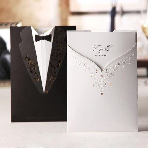 40 Best Wedding Invitation Cards and Creativity Ideas Unique Wedding Invitations Elegant, Unusual Wedding Invitations, Layout Editorial, Unique Wedding Cards, Creative Wedding Invitations, Marriage Invitations, White Wedding Invitations, Black Wedding Invitations, Wedding Invitation Card Design