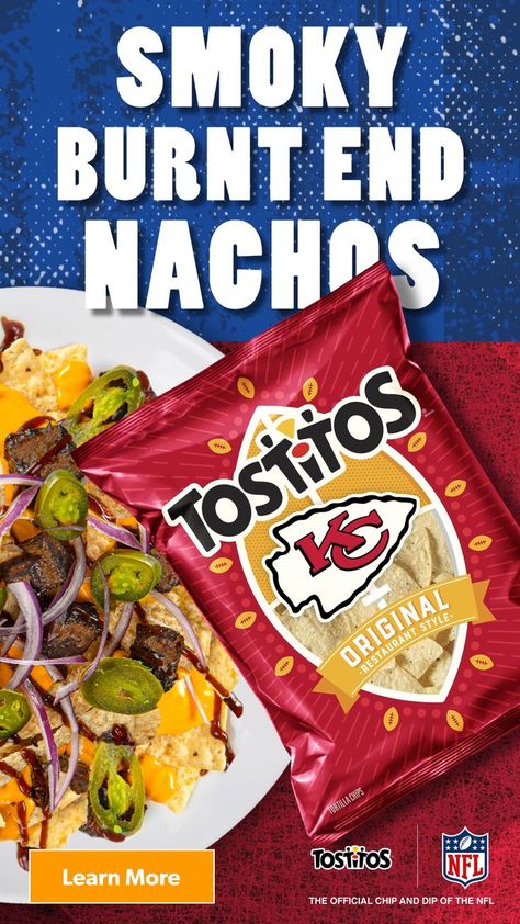 Grab the Tostitos Chiefs Team Bags today and make the epic Smoky Burnt End Nachos for game day! Peanut Butter Cake Mix Cookies, Grilled Desserts, Cheddar Cheese Sauce, Recipes Mexican, Burnt Ends, Best Appetizer Recipes, Amazing Appetizers, Team Bags, Cake Mix Cookies