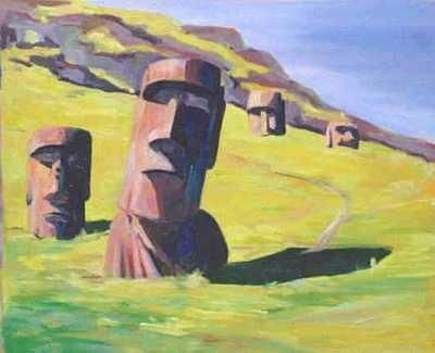 Statues Drawing, Island Painting, Easter Island, South America, Easter, Google Search, Art