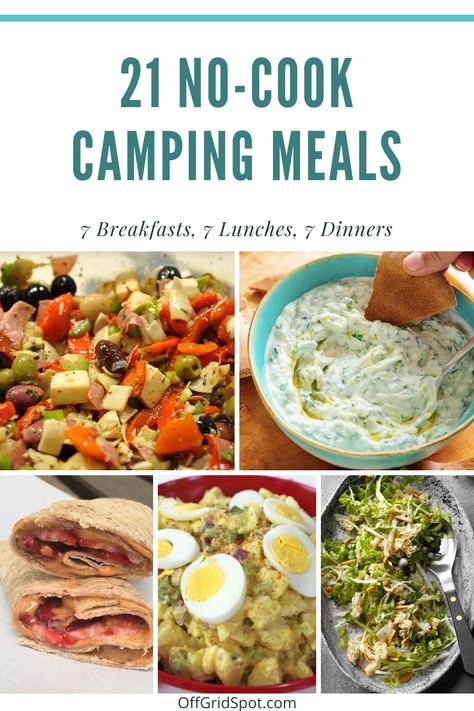 No Cooking Camping Meals, Boondocking Meals, No Cook Camping Meals, Nutritious Eating, Campfire Meals, Camp Meals, Camping Meal Planning, Healthy Camping Food, Campfire Recipes