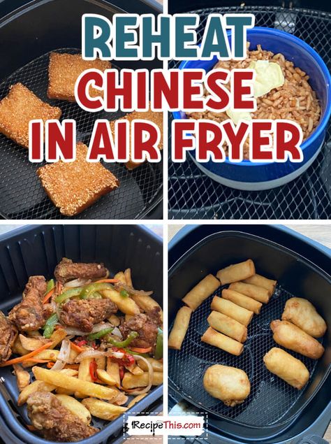 Reheat Chinese Food In Air Fryer Reheating Leftovers In Air Fryer, Reheat Food In Air Fryer, Food In Air Fryer, How To Reheat Pasta, Reheat Fried Chicken, Reheat Pasta, Air Fryer Easy, Potstickers Recipe, Reheat Chicken