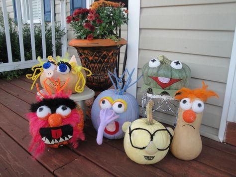 Muppet Pumpkins Muppets Trunk Or Treat Ideas, Muppet Trunk Or Treat, Muppets Trunk Or Treat, Muppet Party, Athletic Banquet, Pumkin Ideas, Book Character Pumpkins, Book Pumpkin, Thanksgiving Pumpkins