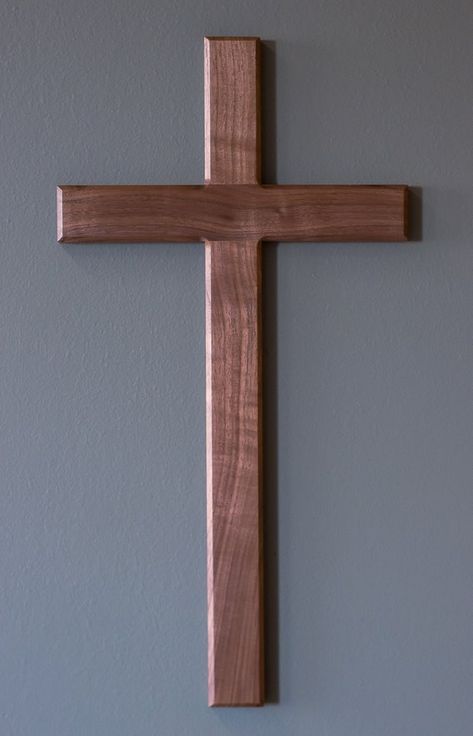 Large Wood Wall Cross Made From Black Walnut 24 Long | Etsy Large Wall Cross, Wooden Cross For Wedding, Crucifix Aesthetic, Cross For Wedding, Christian Couple, Wood Wall Cross, Powerful Photos, Stage Ideas, Girls Room Design