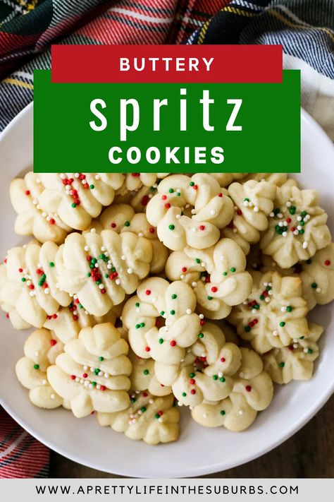 Butter Press Cookies, Pressed Butter Cookies, Cookie Press Shortbread Cookies, Butter Spritz Cookies Recipes Best, Almond Spritz Cookies Recipes Best, Spritz Cookies Without Cookie Press, Spritz Butter Cookies, Wilton Spritz Cookie Recipe, Press Cookies