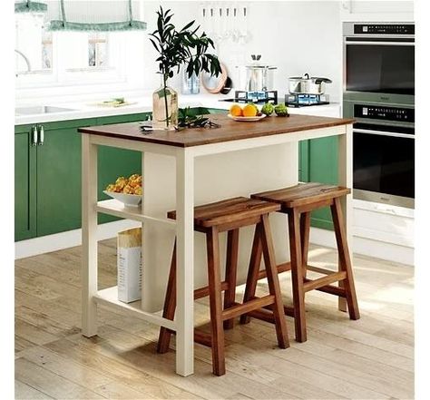 CESICIA Brown Wood Base with Wood Top Kitchen Island (27-in x 45-in x 36-in) Rubber in White | KIC-31729 - Search Shopping Butcher Block Dining Table, Prep Table, Wood Kitchen Island, Kitchen Island With Seating, Dining Stools, Island With Seating, Wood Rustic, Dining Table Set, Kitchen Tops