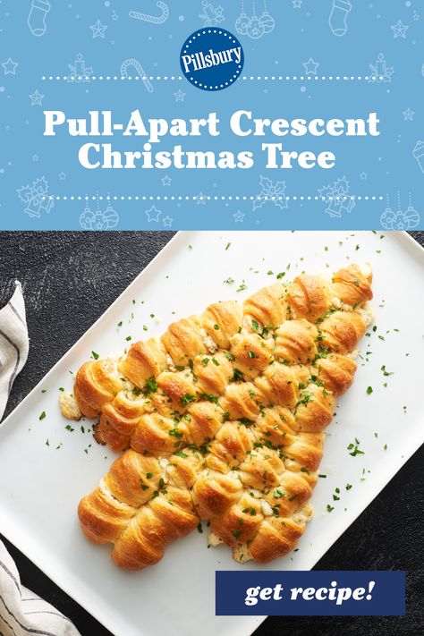 Pull Apart Christmas Tree Bread Pillsbury, Easy Christmas Appetizers Simple Crescent Rolls, Tree Bread Appetizer, Holiday Appetizers Cresent Rolls, Pillsbury Christmas Tree Appetizer, String Cheese Crescent Roll Christmas Tree, Crescent Pull Apart Tree, Holiday Rolls Christmas, Christmas Tree Pillsbury Dough