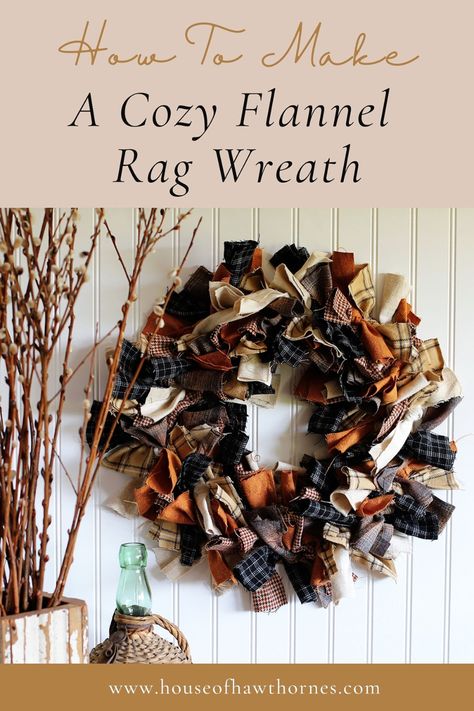 Flannel Shirt Wreath Diy, Joann Fabrics Fall Decor, Fall Crafts Wreaths & Garlands, Fall Fabric Wreaths Diy, Outdoor Fall Wreath Diy, Fall Fabric Wreath, Fabric Fall Wreath, Sunflower Rag Wreath, Diy Wreaths For Front Door Easy Cheap