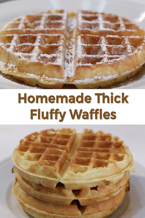 Thick And Fluffy Waffles, Best Fluffy Waffle Recipe, Thick Waffle Recipe, Vanilla Waffle Recipe, Vanilla Belgian Waffle Recipe, Belgian Waffles Toppings, Vanilla Waffles, Waffle Batter, Waffles Breakfast