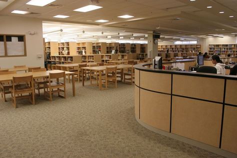 High School Library Aesthetic, Library School Aesthetic, High School Library Design, School Library Aesthetic, High School Interior, High School Hallway, Jordan Powell, High School Design, School Building Design