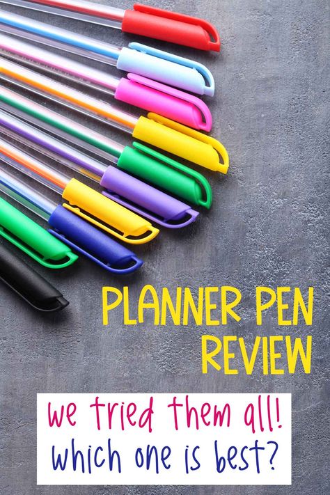 brightly colored planner pens pictured for a planner pen review. We tried them all, which one is best? Best Pens For Writing, Best Writing Pen, Best Pen, Planner Writing, Erin Condren Planner, Planner Pens, Best Planners, Best Pens, Income Ideas