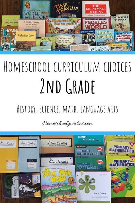 Looking for 2nd grade homeschool curriculum ideas? Check out what we’ll be using for history, math, science, and language arts in our homeschool. | homeschoolgardens.com | #homeschool #homeschoolcurriculum #2ndgradehomeschool #curriculum #bookshark #booksforkids” Homeschool Language Arts 2nd Grade, Homeschooling 2nd Grade Curriculum, 2nd Grade Science Curriculum, 2nd Grade Math Curriculum, 2nd Grade Language Arts Curriculum, Second Grade Curriculum Homeschool, 2nd Grade History Curriculum, 2nd Grade Curriculum Homeschool, 2nd Grade Goals