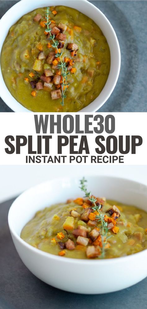 pressure cooker split pea soup Split Pea Ham Soup, Instant Pot Split Pea, Split Pea And Ham Soup, Split Pea Soup Crockpot, Bacon Soup Recipes, Ham Soup Recipes, Split Pea Soup Recipe, Pea And Ham Soup, Leftover Ham Recipes