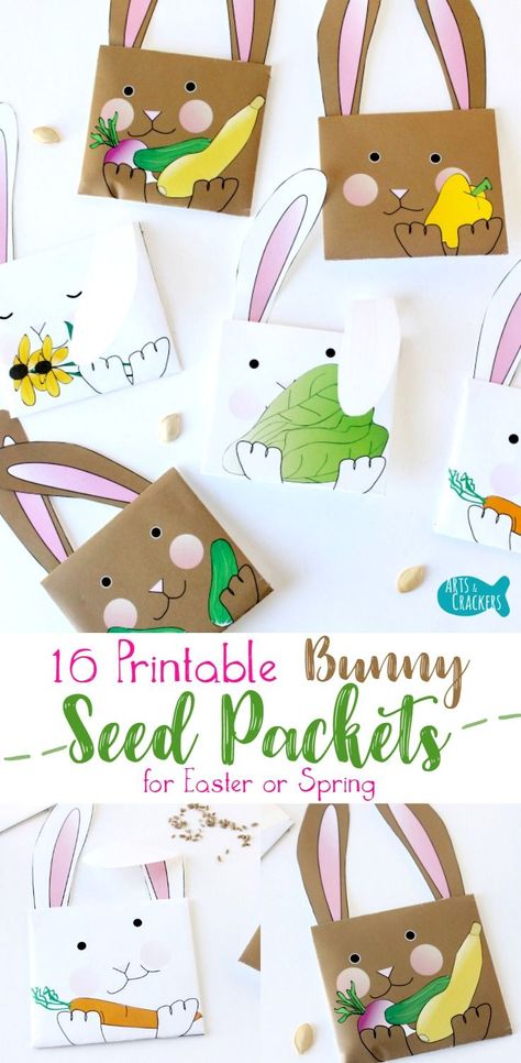 Celebrate Easter and spring with these adorable printable Bunny Seed Packet Envelopes. Free sample available or purchase the whole set | Easter Bunny | Spring | Gardening | Seed Packets | Seed Packet Envelopes | Printable Envelopes | Printables | Easter P Easter Free Printables, Bunny Printables, Rabbit Paper, Envelopes Printable, Bunny Printable, Printables Ideas, Crafts Spring, Spring Gardening, Easter Activities For Kids