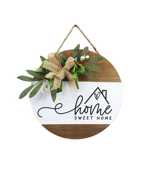 PRICES MAY VARY. 【Sign Size】:Our Front Door Sign is 11.8" L X 11.8" W Making it the perfect size for your Front Porch Decor. 【Design】: Signs come with a Hemp rope for easy hanging and with greenery and the perfect bow, Keep your front door seasonal and stylish with this decorative door. 【Perfect Gift】:Great gift to a new homeowner, friends, family, Perfectly gfit to hang at the position of front door, back door, room door, restaurant, wall position near the entrance. 【Warm Customer Service】: Wit Welcome Door Sign Circle, Welcome Front Door Sign, Round Porch Signs, Round Welcome Signs For Front Door, Diy Signs For The Home, Fall Door Signs, Wooden Farmhouse Decor, Round Door Signs, Decor For Living Room Wall