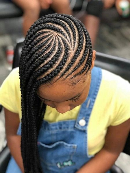 27 Lemonade Braids You Will Want to Copy - The Trend Spotter Cornrows And Braids, Lemonade Braids Hairstyles, Lemonade Braids, Braided Hairstyles For Black Women Cornrows, Braided Ponytail Hairstyles, Girls Hairstyles Braids, Girls Braids, Braids For Kids, Cornrows Braids