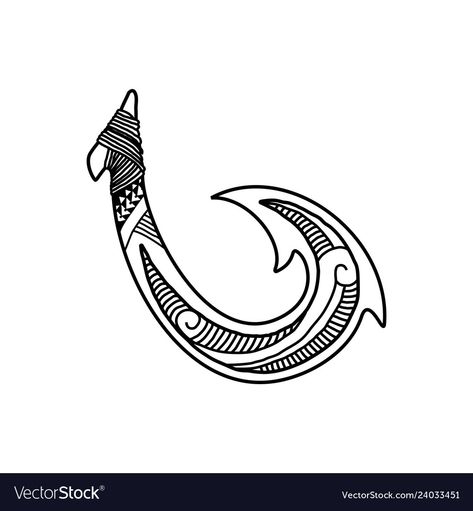 Polynesian Fish Hook Tattoo, Maui's Hook Tattoo, Maori Fish Hook Tattoo, Maui Hook Tattoo Design, Maui Fish Hook Tattoo, Fish In Hawaii, Maori Hook Tattoo, Small Hawaiian Tattoo Men, Maui Hook Drawing