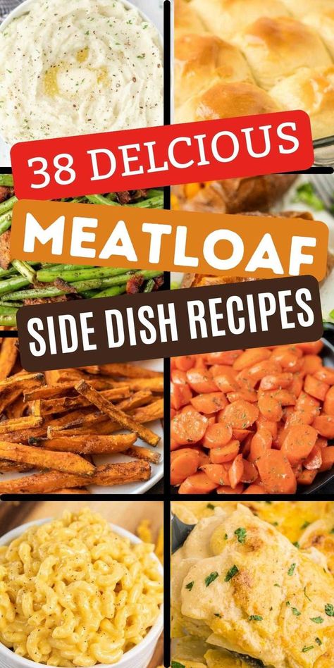 If you are wondering What to Serve with Meatloaf here are 38 easy side dishes that are simple to make. Quick and easy side dish recipes. We love making Meatloaf for a delicious Sunday night meal. These are the best sides for meatloaf that we like to complete our meal with. Meatloaf is always a family favorite meal. #eatingonadime #whattoservewithmeatloaf #meatloaf #sidedishes Sides For Meatloaf, Meatloaf Sides, Meatloaf Side Dishes, Bacon Wrapped Asparagus Recipes, Cheesy Meatloaf, Easy Side Dishes, Bbq Meatloaf, Best Sides, Meatloaf Dinner