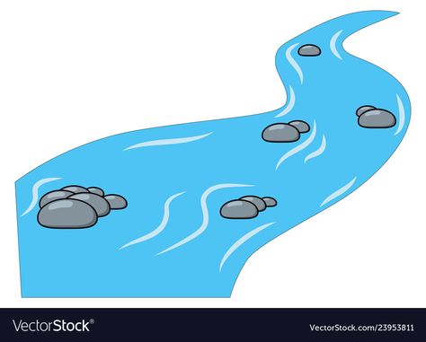 Creek Drawing, River Cartoon, Stream Drawing, River Illustration, River Drawing, Stream Water, River Flow, River Stream, Shapes Preschool