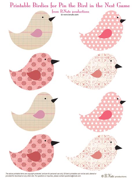 FREEBIES Bird Birthday Parties, Bird Template, Bird Party, Baby Birds, Bird Birthday, Printable Pictures, Paper Birds, Boost Creativity, The Nest