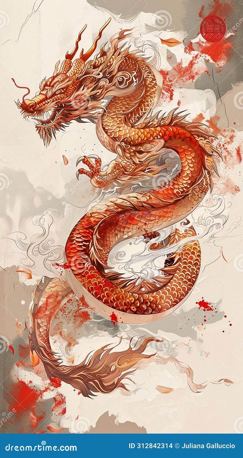 Red Eastern Dragon, Asian Dragon Wallpaper, Chinese Wallpaper Aesthetic, Chinese Dragon Aesthetic, Chinese Dragon Painting, Red Chinese Dragon, China Dragon, Chinese Dragon Art, Dragon God