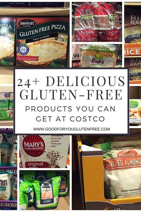 24 Delicious Gluten-Free Products You can get at Costco #goodforyouglutenfree.com Costco Gluten Free, Gluten Free List, Gluten Free Info, Gluten Free Shopping, Gluten Free Kids, Gluten Free Appetizers, Sans Gluten Sans Lactose, Gluten Free Rice, Gluten Free Pizza