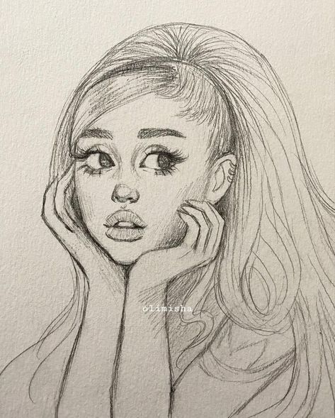 How To Draw Ariana Grande, Ariana Grande Art Drawing, Draw Ariana Grande, Ariana Grande Sketch, Ariana Drawing, Pen Art Work, Ariana Grande Drawings, Indie Drawings, Girl Drawing Sketches