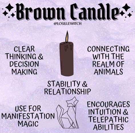 cr: insta @ losillewitch Candle Magik, Dionysus God, Brown Candle, God Dionysus, Candle Color Meanings, Candle Meaning, Candle Magic Spells, Brown Candles, Wiccan Magic