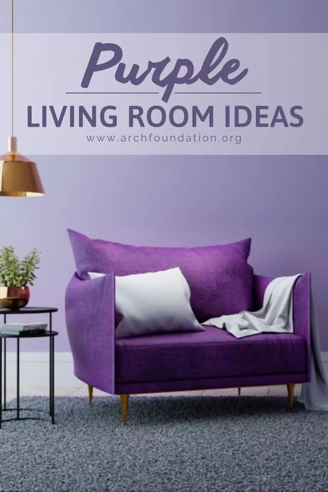 36+ Purple Living Room Ideas To Die For 2024 Purple Sofa Decor, Purple Living Room Aesthetic, Gray Glam Living Room, Purple Accent Wall Living Room, Purple And Grey Living Room, Violet Living Room, Purple Accent Chair, Purple Living Room Ideas, Living Room Decals