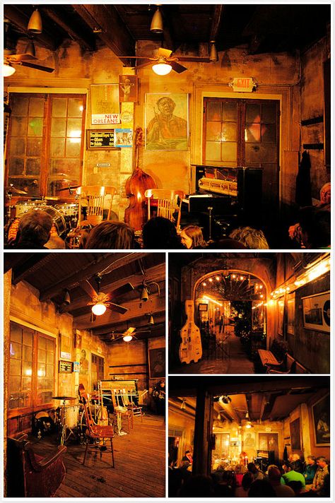 Preservation Hall - New Orleans New Orleans Music Aesthetic, New Orleans Jazz Club Aesthetic, Jazz In New Orleans, New Orleans Speakeasy, New Orleans Aesthetic Dark, New Orleans Jazz Aesthetic, Preservation Hall New Orleans, Voodoo New Orleans, Hades Town