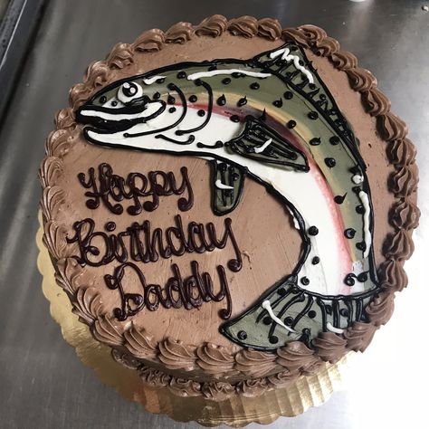 Salmon Birthday Cake, Salmon Cake, Decor Cake, Salmon Cakes, Animal Cakes, Birthday Ideas, Birthday Cake, Cake, Birthday