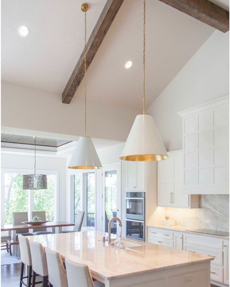 Large Brass Kitchen Pendants, Goodman Pendant Kitchen, White Pendant Lights Over Kitchen Island, Large Island Pendant Lights, Large Pendant Lights Over Kitchen Island, Visual Comfort Pendant, Visual Comfort Chandelier, Dining Table Plans, Beach 2023