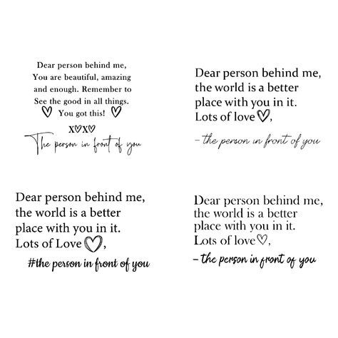 To The Person Behind Me, Dear Person Behind Me, Vinyl Svg, Svg Silhouette, Png Vector, Lots Of Love, Silhouette Cricut, Kind Heart, Silhouette Cut