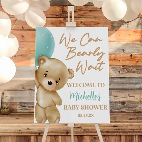 Décoration Baby Shower, Navy Baby Showers, Baby Shower Garcon, Gender Neutral Decor, Bear Baby Shower Theme, We Can Bearly Wait, Bearly Wait, Bear Theme, Teddy Bear Baby Shower