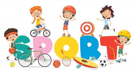 Kids making sport | Premium Vector #Freepik #vector #kids #children #education #sport Sports Day Clipart, Sports Day Background, Sports Day Poster, Kids Playing Football, Children Background, Sport Background, School Sports Day, School Kids Activities, National Sports Day