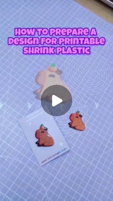 Super Cute Awesome Stuff | Art on Instagram: "Some shrink plastic printing tips! This is how I prepare my designs for printing into printable shrink plastic!  #shrinkplastic #shrinkydinks #tutorial #artprocess #artistalley #pinstagram #crafts #artvideo #designtips #capybara #capybaras" Shrink Plastic Printable, Shrink Plastic Tutorial, Shrink Plastic Templates, Shrink Paper Ideas, Designs For Printing, Shrinky Dink Crafts, Shrink Art, Shrinky Dink, Vbs Crafts