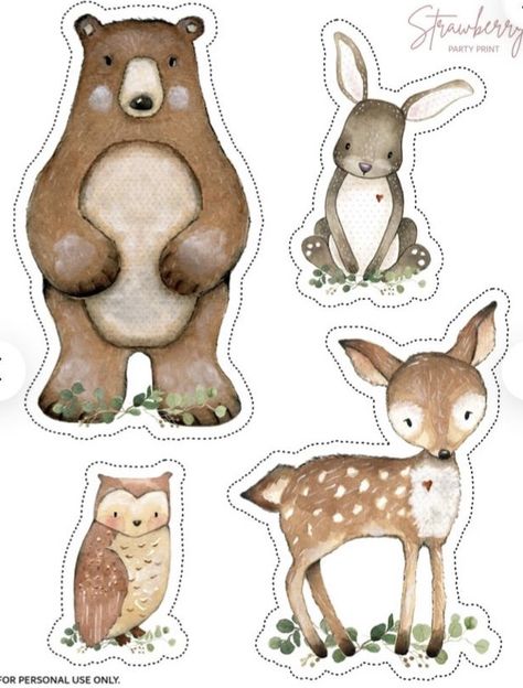 Woodland Free Printables Forest Animals, Forest Animal Party Ideas, Animals Preschool Crafts, Wallpaper Woodland, Forest Animals Illustration, Animals Preschool, Halloween Crafts Preschool, Woodland Birthday Party, Woodland Bear