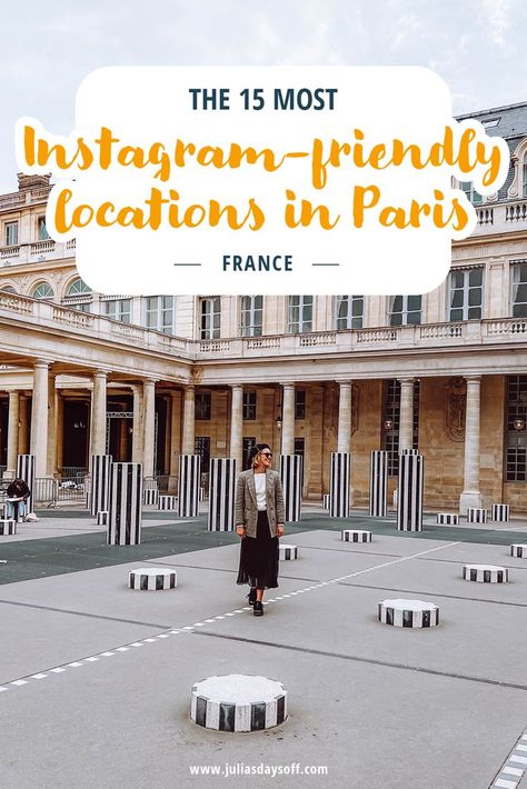 Woman standing in a photogenic square in Paris Best Spots In Paris, Paris Aesthetic Instagram Story, Best Cafes In Paris, Spots In Paris, Lafayette Paris, Instagram Places, Seine River, Paris Travel Tips, Paris Travel Guide