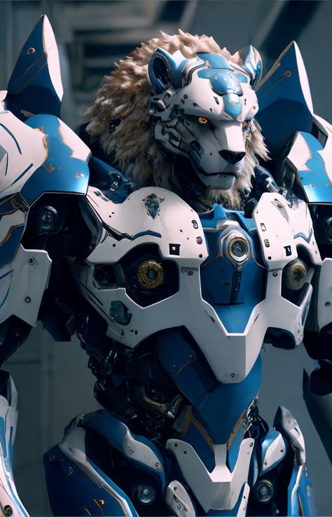 Robot Lion, Robot Animal, Futuristic Armour, Robot Concept, National Animal, Arte Robot, Fantasy Beasts, Robots Concept, Robot Art