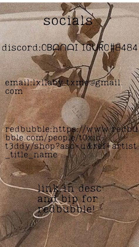 email for design ideas:lxllaby.txme@gmail.com redbubble shop:https://www.redbubble.com/people/t0xic-t3ddy/shop?asc=u&ref=artist_title_name discord for design ideas:OᗷᗩᑎᗩI IGᑌᖇO#8484 text me for any ideas! Gmail Name Ideas, Yato Noragami, Names Ideas, Name Ideas, Noragami, Text Me, Design Ideas, Place Card Holders, Hair Accessories