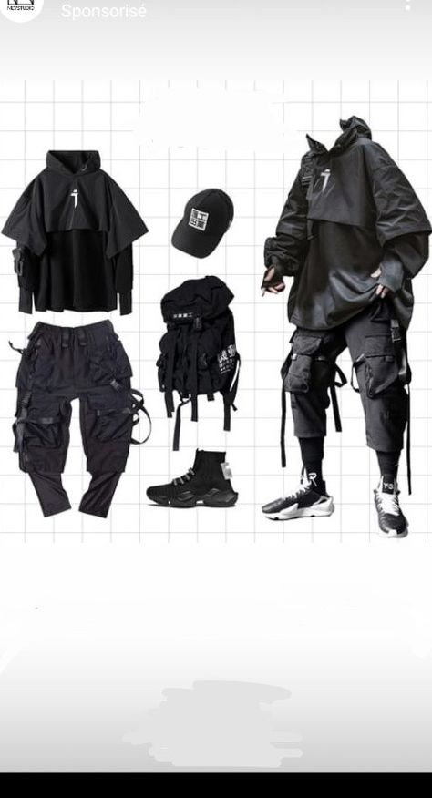 Techwear Outfits Men, Cyberpunk Style Men, Cyberpunk Outfit, Techwear Streetwear, Tech Clothing, Tech Wear Fashion, Techwear Outfits, Techwear Fashion, Tactical Wear