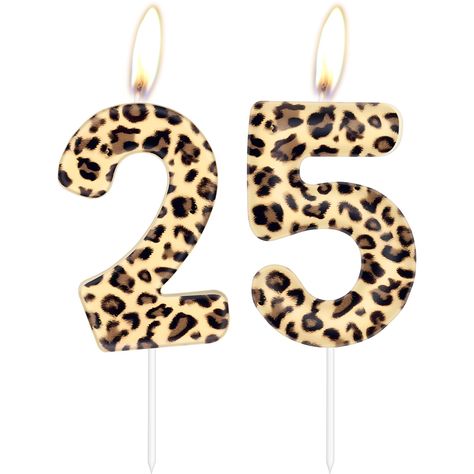 PRICES MAY VARY. BIRTHDAY CANDLES INFORMATION:Comes with Leopard birthday candles-number 25 candles.he birthday candles size is approx. a width of 1.4 inches,a number height of 2.36 inches,and a total height of 4.5 inches with stick.proper size as cake topper decoration for most birthday and anniversary cake. SAFE MATERIAL:Our Cheetah birthday party decorations candles are made of environmentally friendly materials,safe and odorless, suitable for birthday cakes of any size or for any celebration Red And Leopard Party Decorations, Leopard Party Theme, Leopard Party Decorations, Animal Birthday Party Decorations, Cheetah Birthday Cakes, Leopard Birthday Parties, Cheetah Birthday Party, Cheetah Party, Leopard Print Cake