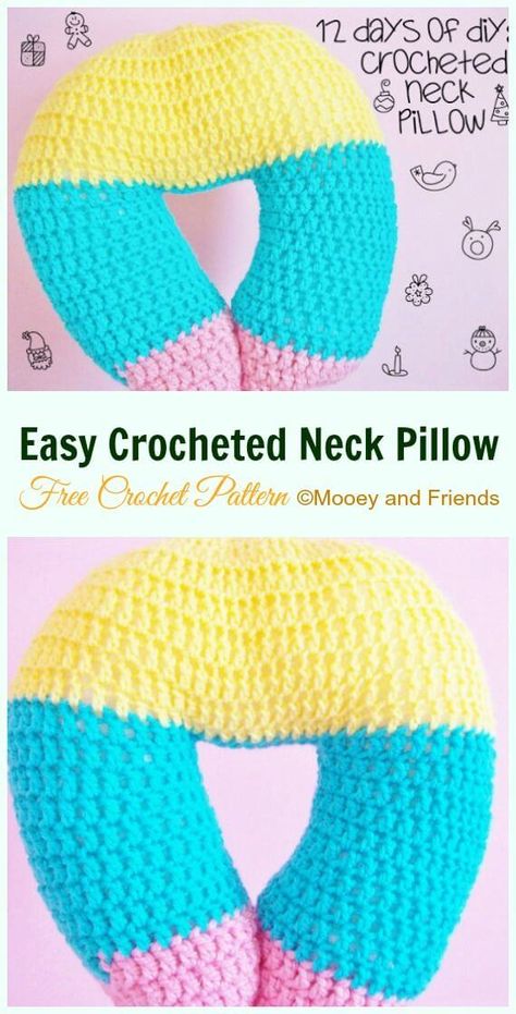 20 Crotchet Travel Neck Pillow Patterns For 2020 Crochet Neck Pillow, Neck Pillow Pattern, Pillows Design, Crochet Travel, Crochet Pillow Patterns Free, Dishcloth Patterns Free, Pillow Patterns, Neck Pillows, Travel Neck Pillow